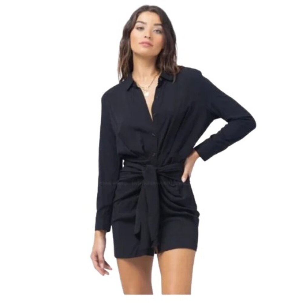 L Space black Aura long sleeve dress size US M